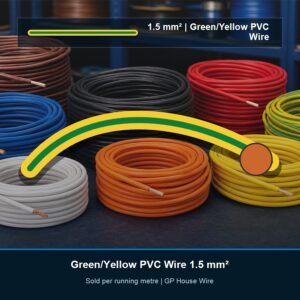GP House Wire 1.5 mm² Green/Yellow - Per Metre