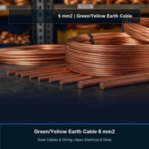 Solar Earth & Bonding Cable 6 mm² Green/Yellow - Per Metre