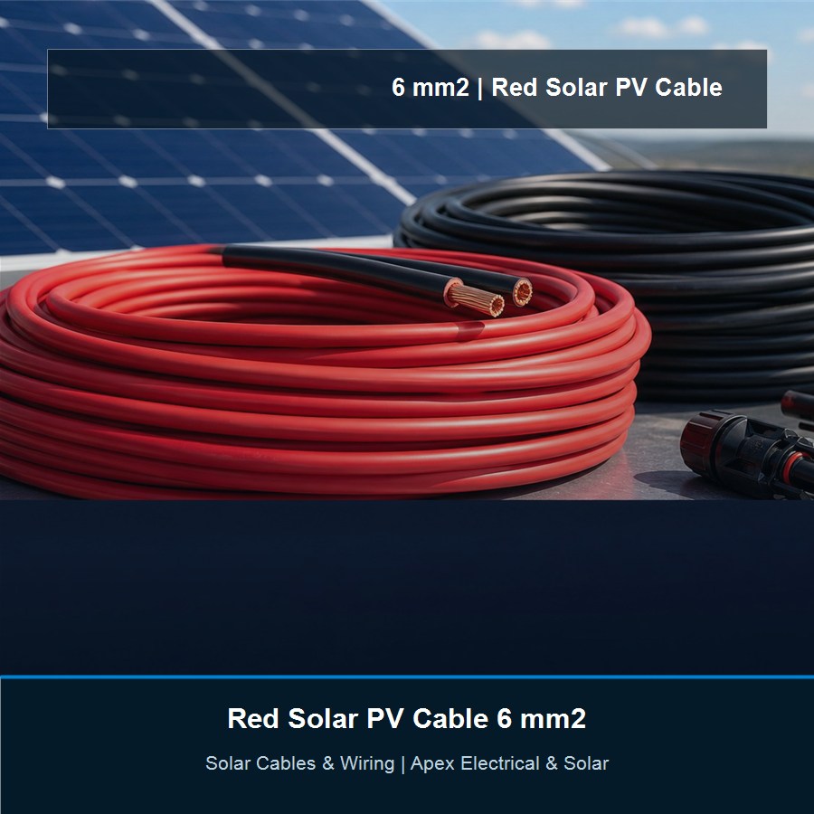 Solar PV Cable 6 mm² Red - Per Metre