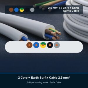 Surfix Cable 2 Core + Earth 2.5 mm² - Per Metre