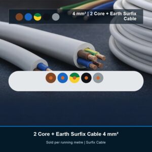 Surfix Cable 2 Core + Earth 4 mm² - Per Metre