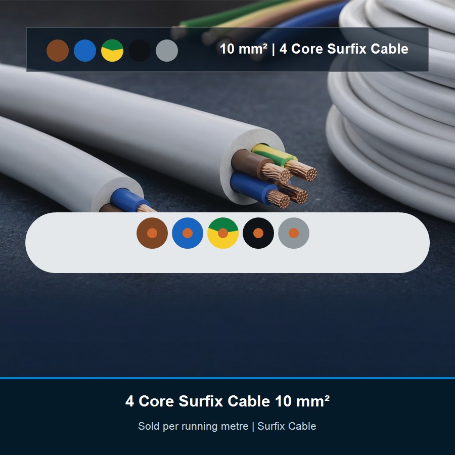 Surfix Cable 4 Core 10 mm² - Per Metre