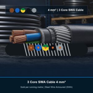 SWA Armoured Cable 3 Core 4 mm² - Per Metre
