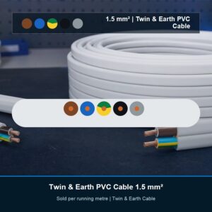 Twin & Earth Cable 1.5 mm² - Per Metre